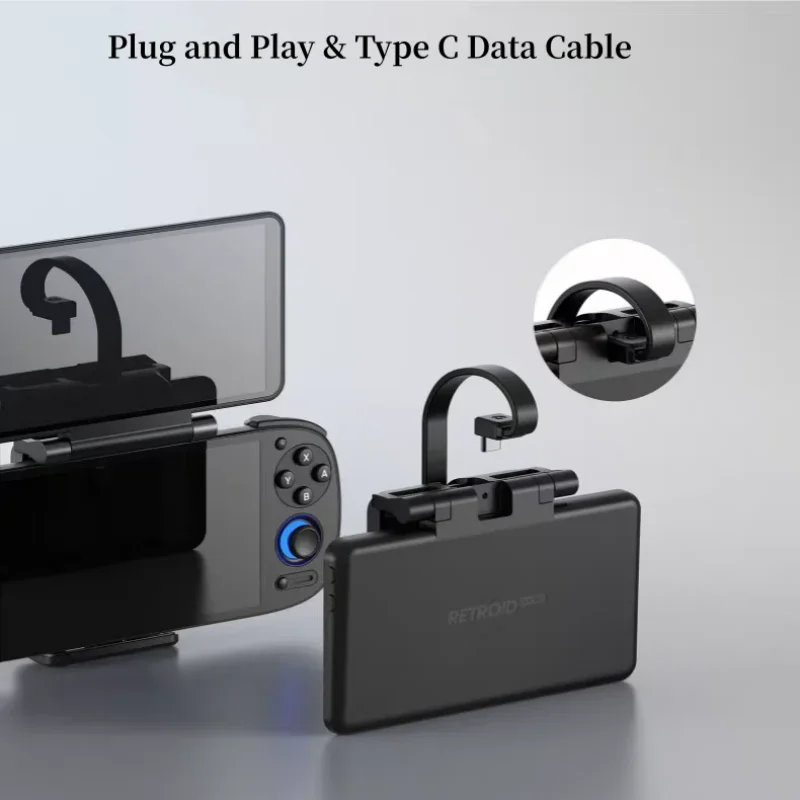 레트로이드 듀얼 스크린 추가 장치 RP5/RPmini/V2/RP4 Pro용 5.5인치 AMOLED 백 클립 스크린 USB-C 디스플레이 휴대용 게임 콘솔 선물