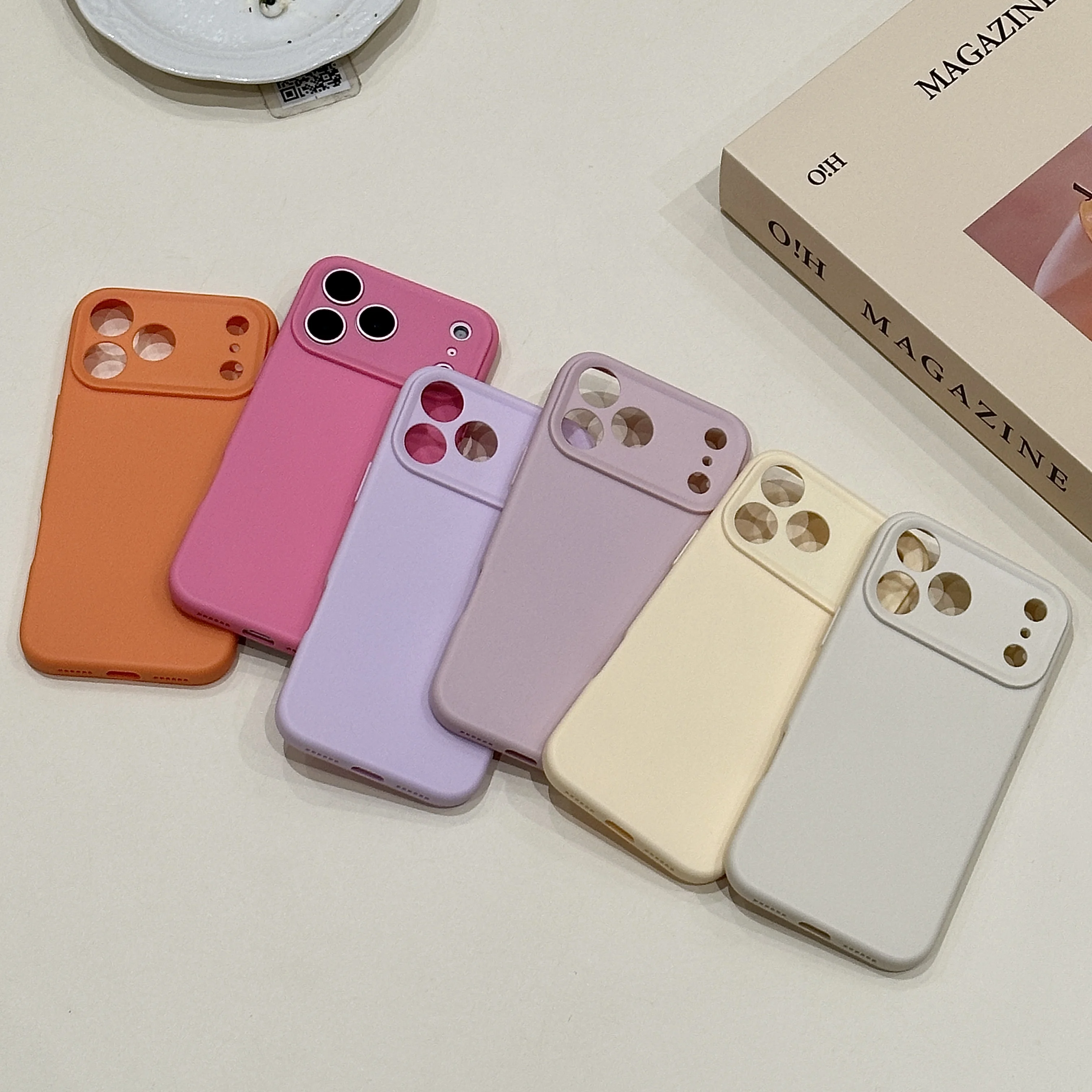 Matte Silicone Shockproof Phone Cover with Camera Protection