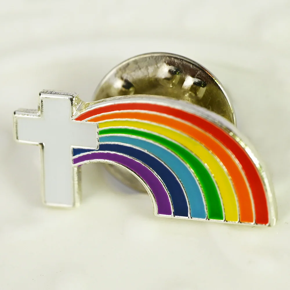 Pin de solapa de Cruz de arcoíris de Metal, broche de santa cruz cristiana,  insignia de arcoíris, joyería para vestido, 300 Uds./lote - AliExpress, image size:1000x1000
