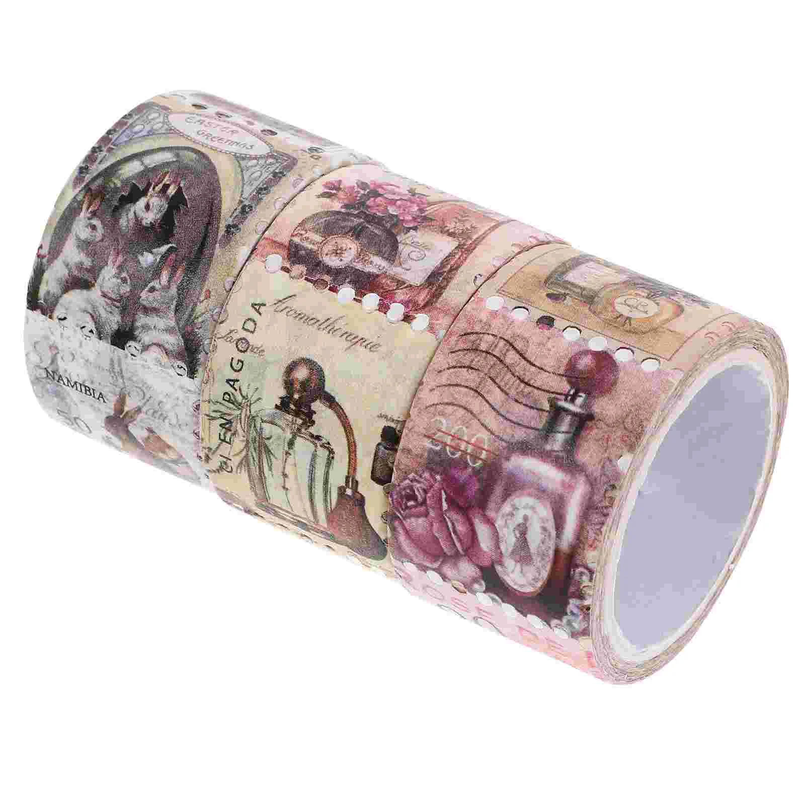 

Stamps and Washi Tape Notebook Decors Decals DIY Craft Vintage Stickers Scrapbooking Tapes Adhesive Mushroom