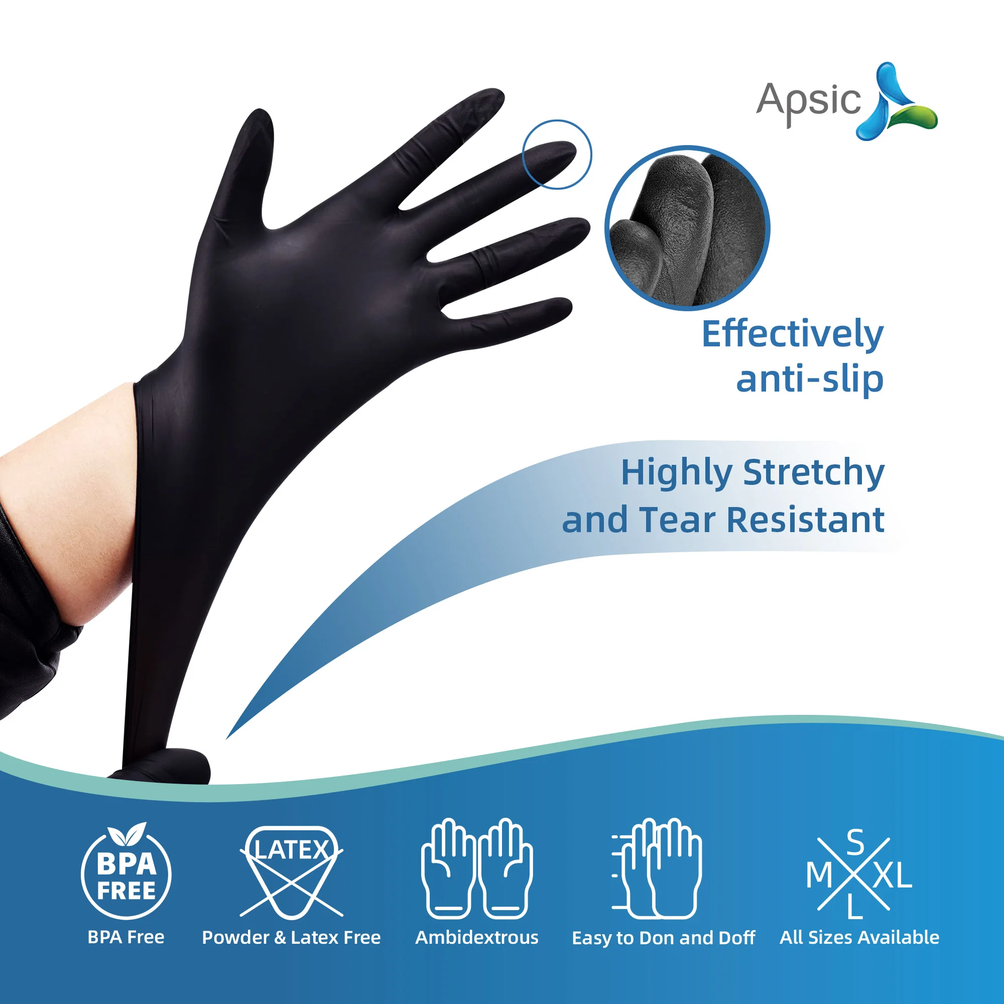 100/200 Pack Disposable Black Nitrile Gloves For Household Cleaning Work Safety Tools Gardening Gloves Kitchen Cooking Tools