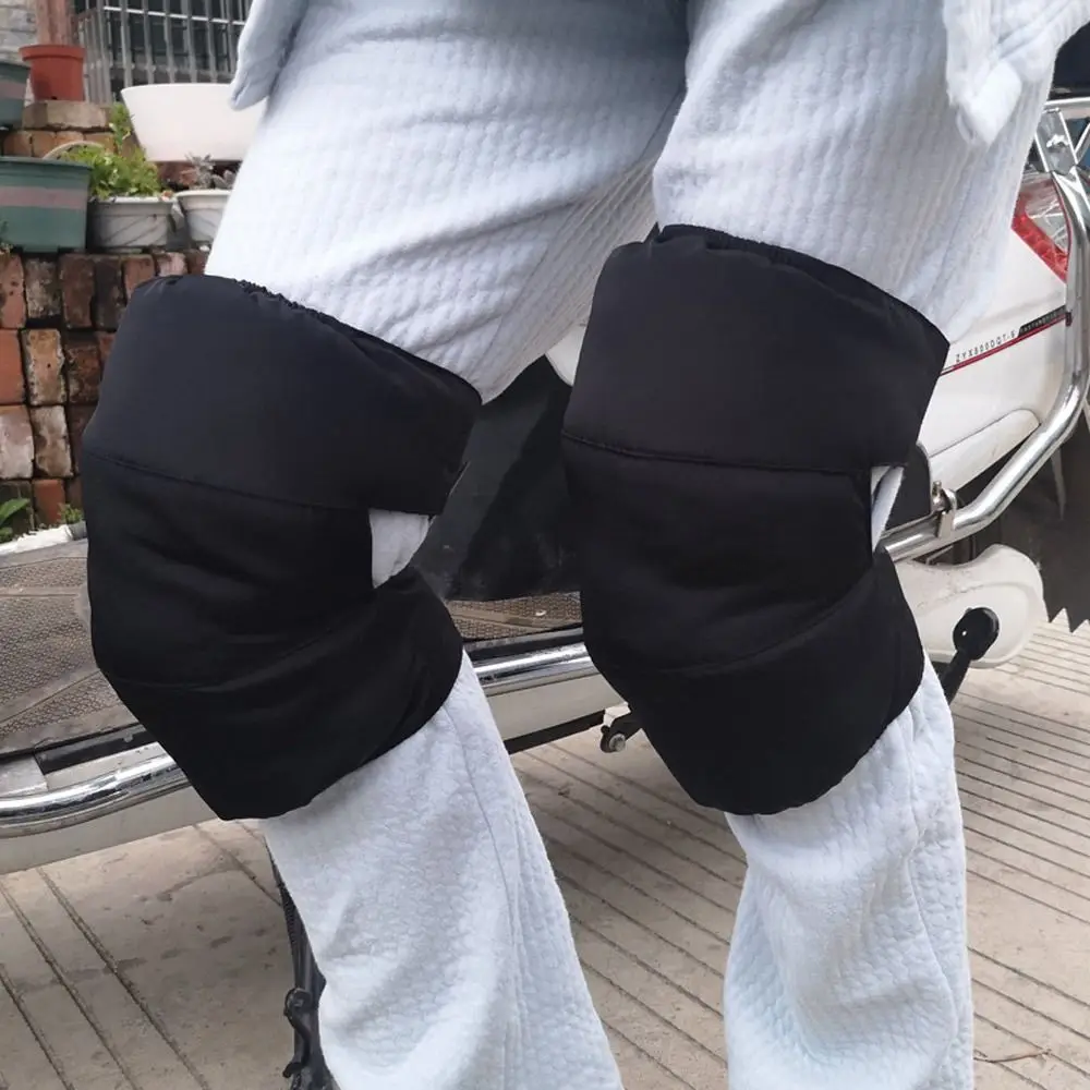 조절 가능한 오토바이 보온 무릎 보호대 겨울용 두꺼운 다운 충전 무릎 패드