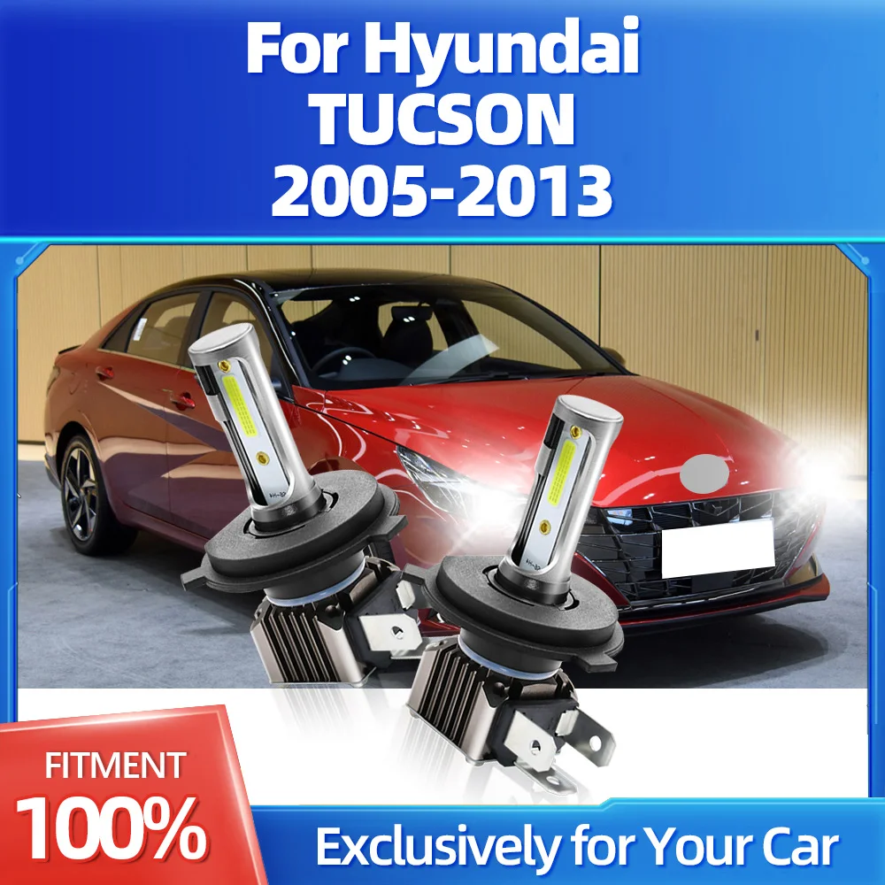 

2Pcs H4 LED Car Lights Turbo Headlamp Hi/Lo Beam Plug-N-Play 12V For Hyundai TUCSON 2005 2006 2007 2008 2009 2010 2011 2012 2013