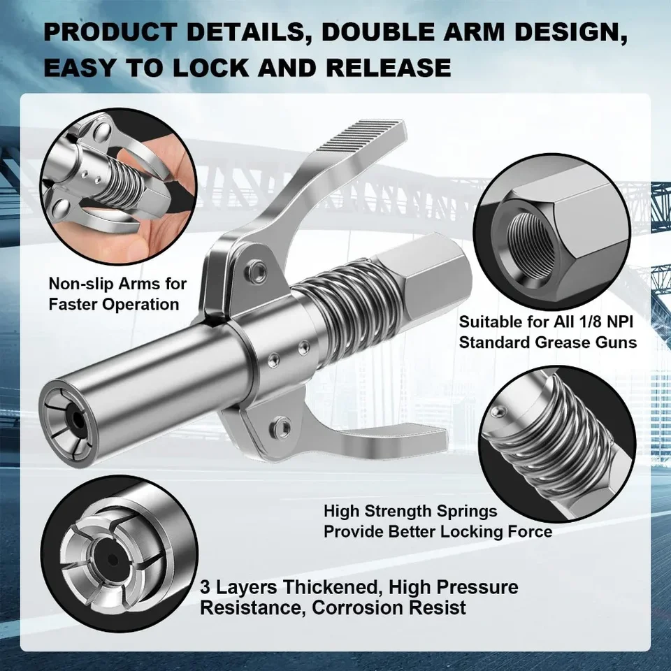 Coupleur Rapide Pour Pistolet à Graisse – 10000 PSI – Buse Injection Huile – GooBetter