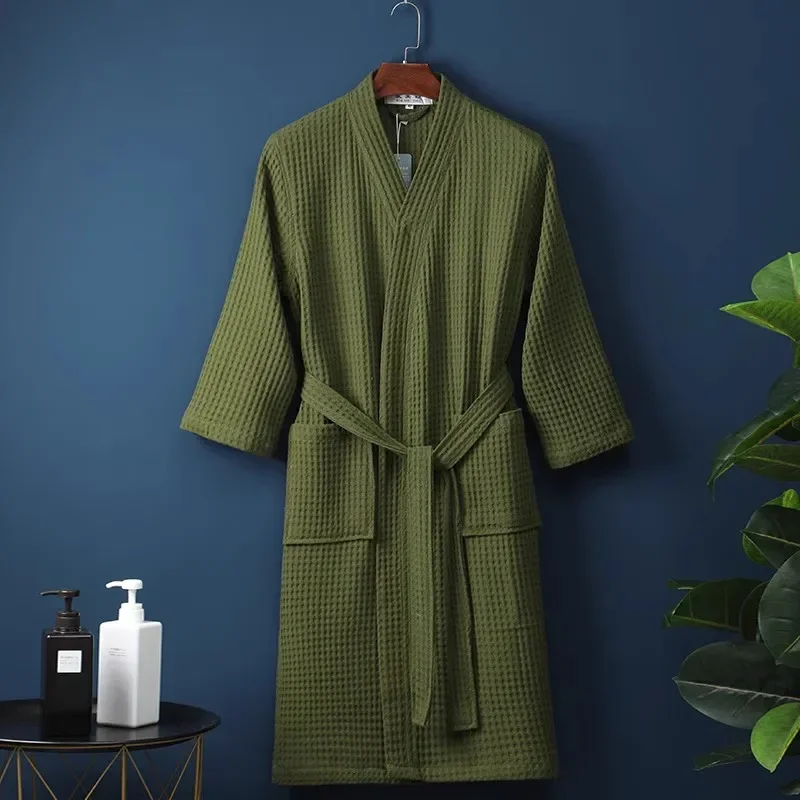 Men Women Cotton Terry Bathrobe Suck Water Towel Sleepwear Spa Hotel Long Bath Robe Kimono Plus Size Dressing Gown Lovers