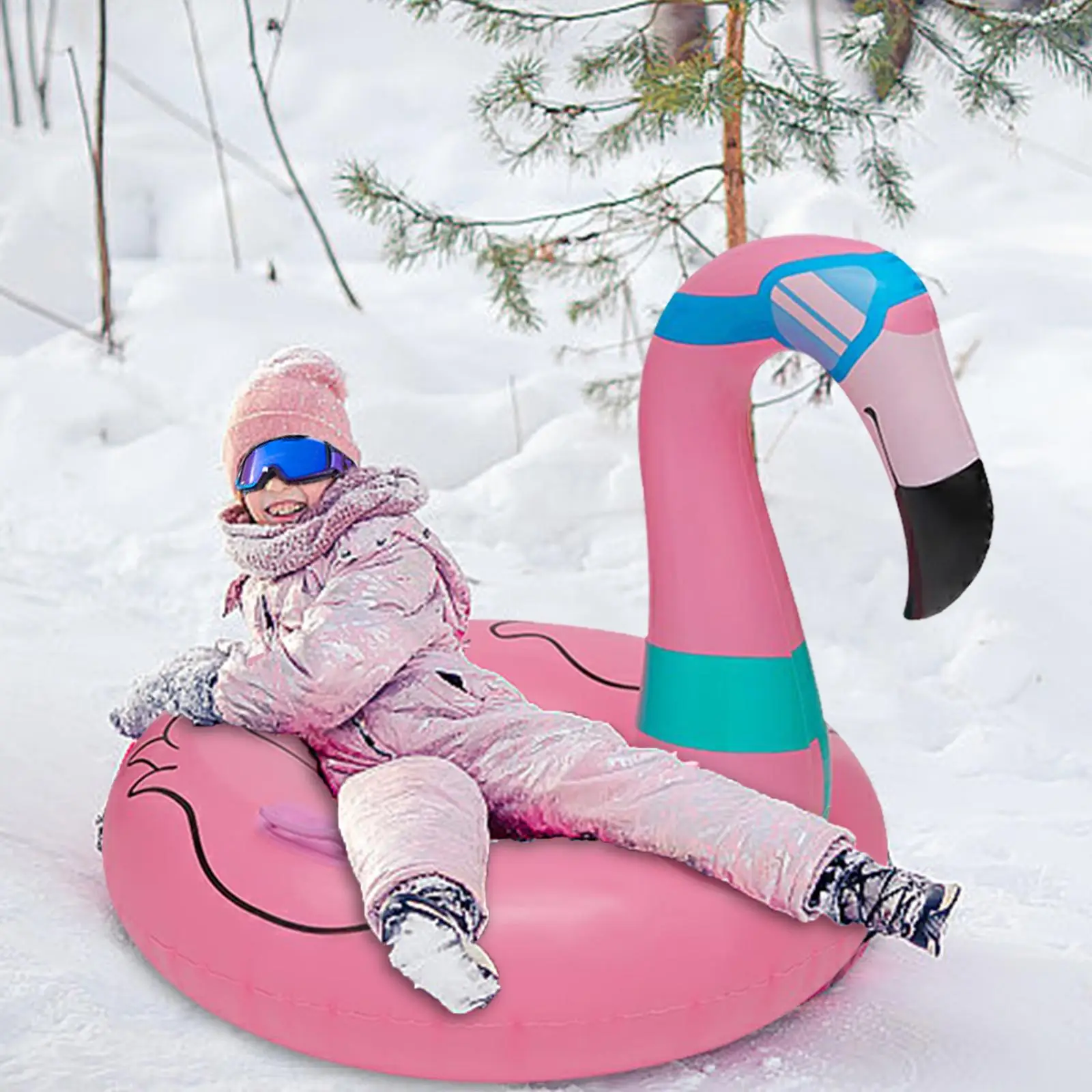 47\`\` Inflatable Snow Tube Sled with Handles for Winter Fun