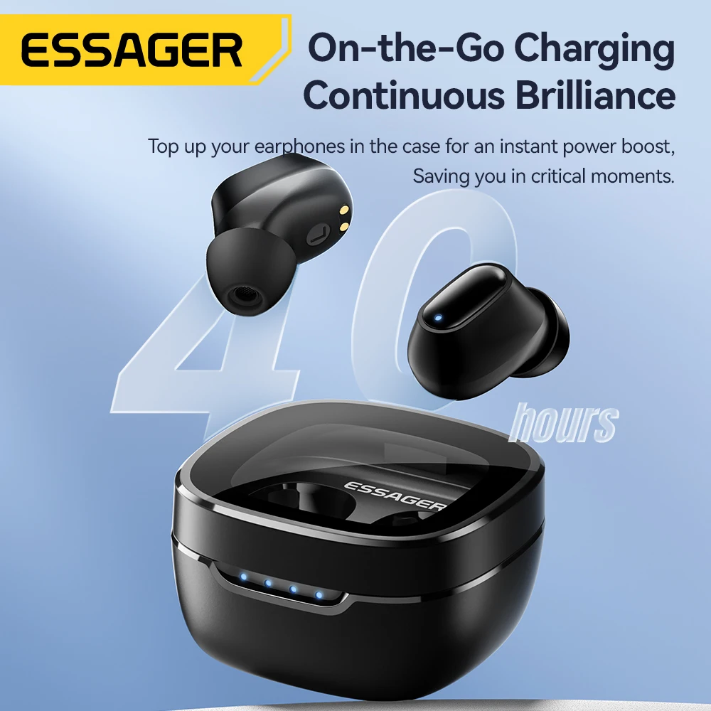 Essager TWS Bluetooth5.3 Earphone Noise Cancelling Earbuds True Wireless Stereo Sports Headset  In-Ear Handsfree With Microphone