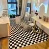 Retro Checkerboard Rugs for Bedroom Home Decor Fluffy Soft Plush Floor Mat Living Room Decoration Carpet Lattice Lounge Rug 1
