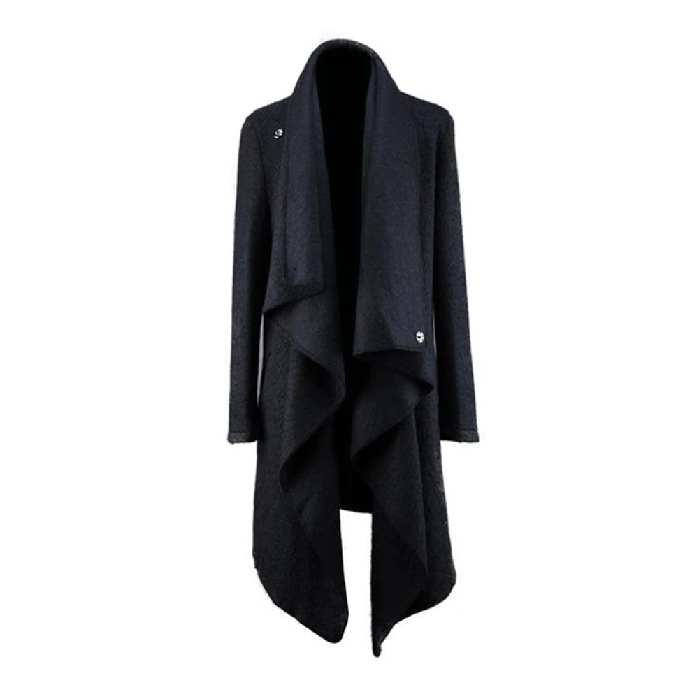 Hot Sale Irregular Fashion Long Wool Coat Punk Hip Hop Cloak Man Vintage Gothic Style Long Jacket Abrigo Hombre Hot Sale 5xl