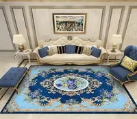 Blue European Luxury Pattern Carpets Room Decoration Living Room Area Rug Home Anti-slip Floor Mat Children Bedroom Carpet Large 1