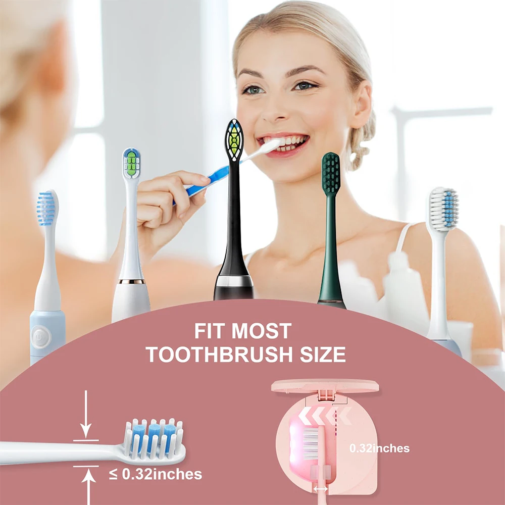 Mini Toothbrush Sanitizer and Holder UV Toothbrush Sterilizer with Fan Drying Rechargeable Portable Case