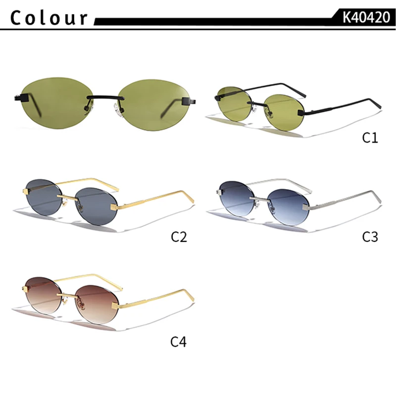 CATERSIDE Vintage Einfache Sonnenbrille für Herren, Farbverlauf, randlos, Vintage-Design, Sonnenbrille für Outdoor-Sport, Party, Urlaub, Reisen, Fahren – Detail 1