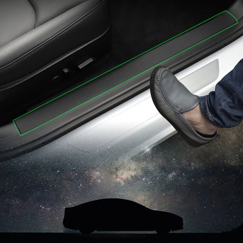 Anti-Fiber Door Sill Front Bumper Rear Bumper Trim Strip for Tesla Model  3/y Magnetic Induction Led Welcome Pedal Decoration - AliExpress