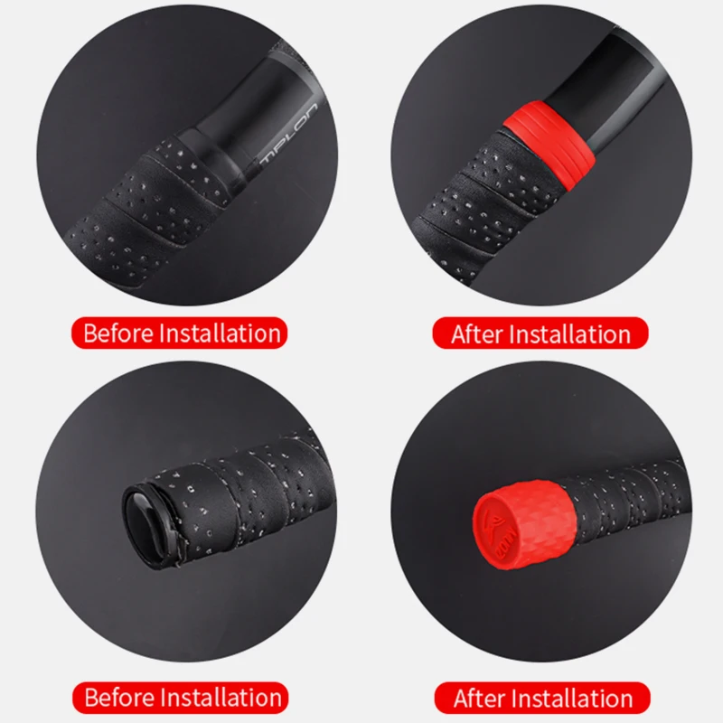 Bicycle Accessories Bicycle Handlebar 1 Pair Bike Strap Ring Handlebar Tape Fixing Sleeve Silicone Waterproof Wear Resistant Handlebar End Fixed Accessories