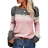 Autumn Winter New Color Blocking Sweater Women O Neck Pullover Long Sleeve Knitted Tops Female Daily Comfortable Casual Jumpers 5