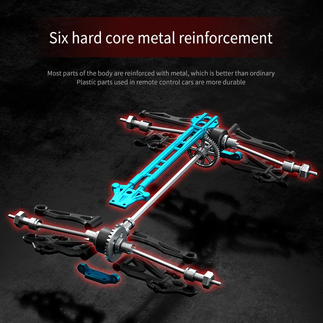 16101/16102Pro 50/70Km/h High Speed 4WD RC Car With LED Remote Control Cars Alloy Climbing Racing All Terrain Off-Road Truck 4