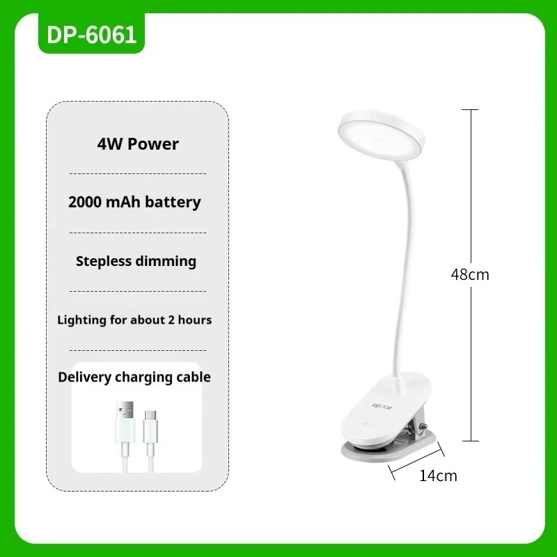 LED Study Book light Touch Table lamp Adjustable Angle Bedroom lamp Clip-on Desk with both charging and plugging functions