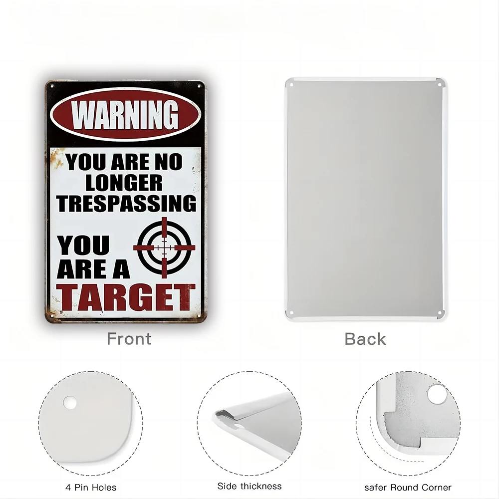 1pc Vintage Metal Sign Warning Tin Sign , Shop Home Bar Wall Decor, Wall Art Stickers Kitchen Home Dinner Room, 8x12 Inches