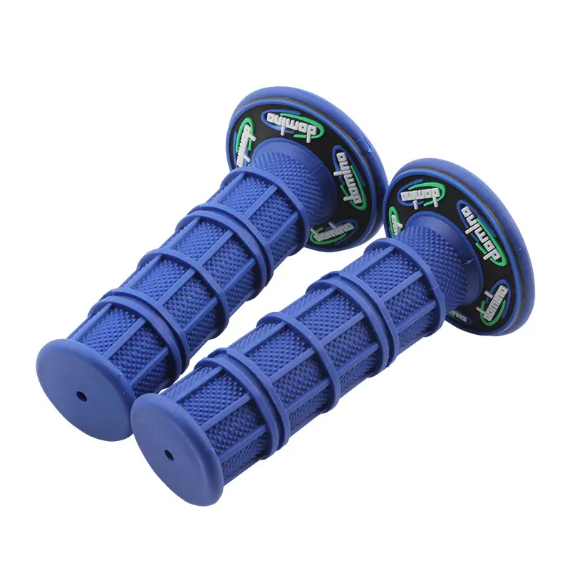 Poignées De Moto Anodisées Bleu – Caoutchouc – Pour Guidon 22 Mm – Neuf