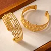 Twisted Circle Combining Beads Bracelet Bangles For Women Stainless Steel Gold Plated Elegant Women's Hand Bracelets Cuff Bangle 1