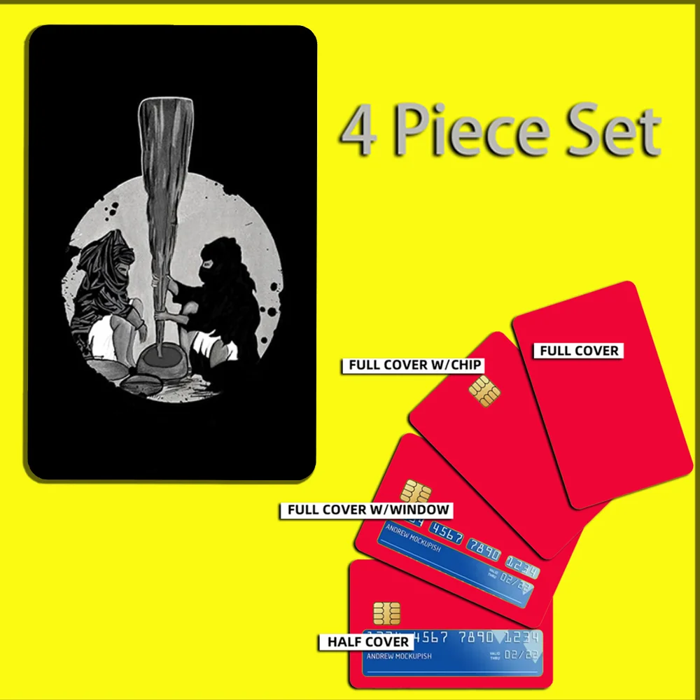 Sikh Khanda Sikhism Sover Stickers For Debit Bank Credit Cards Metro Bus Pass Sticker Decoration Cover 4PCS Card Skin