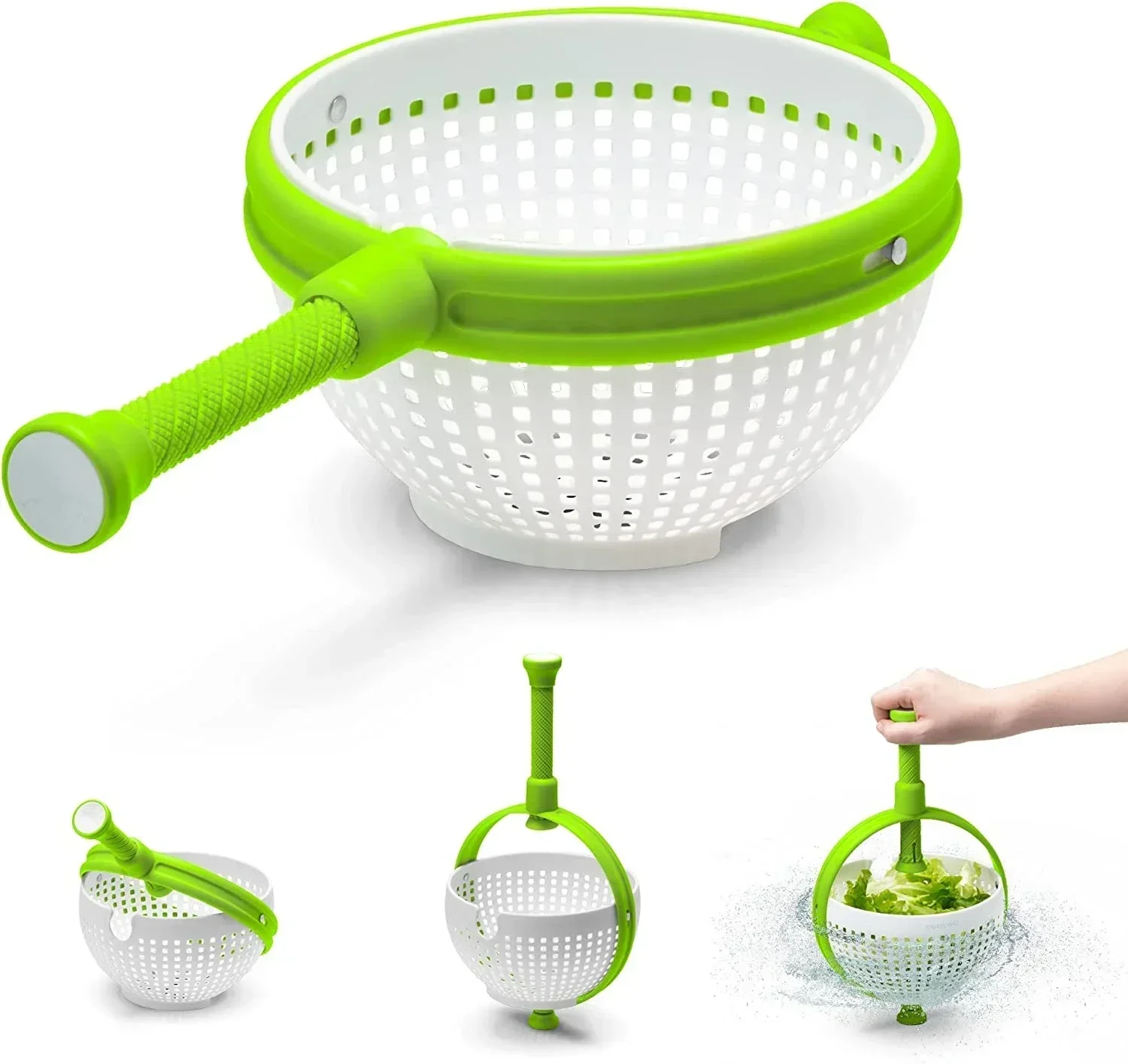 Vegetables Salad Spinner Lettuce Leaf Vegetable Dehydrator Greens Washer Dryer Drainer Crisper Strainer For Washing Drying Leafy