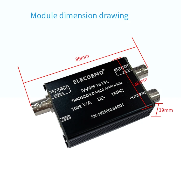 High speed IV conversion of transimpedance amplifier Hamamatsu PIN photocell sig