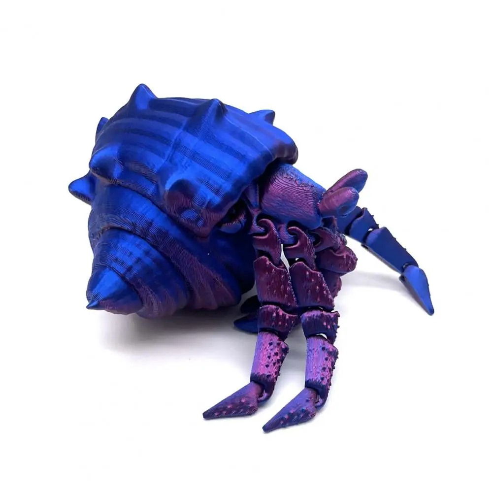 Mini Animal Toy Flexible Jointed Hermit Crab Toy Hermit Crab Figure Articulated Figurine with Movable Joints 3d Printed For Kids