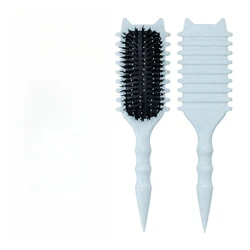 Professional Salon Curly Hair Styling Brush for Effortless Combing and Shaping (Blue)