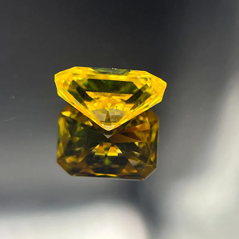 Yellow Color Moissanite Stone with GRA Report Excellent Radiant Cut synthetic Gemstone for Women Jewelry Ring Making Loose 1~5CT