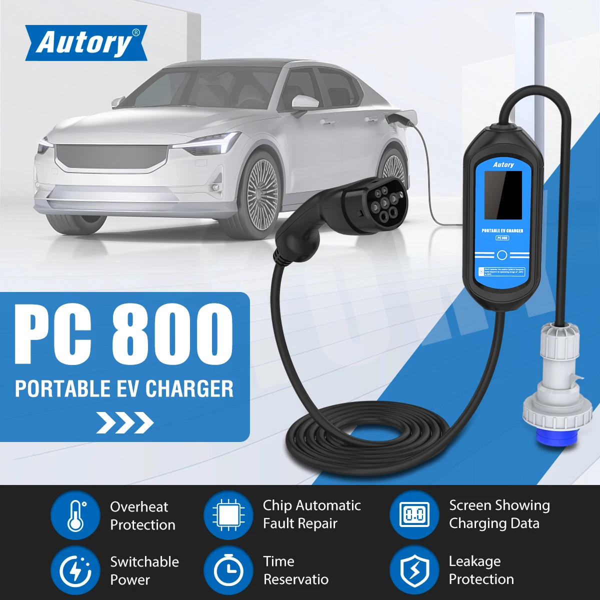 Autory PC800 EV Charger 7kw 240V Electric Vehicle Charging