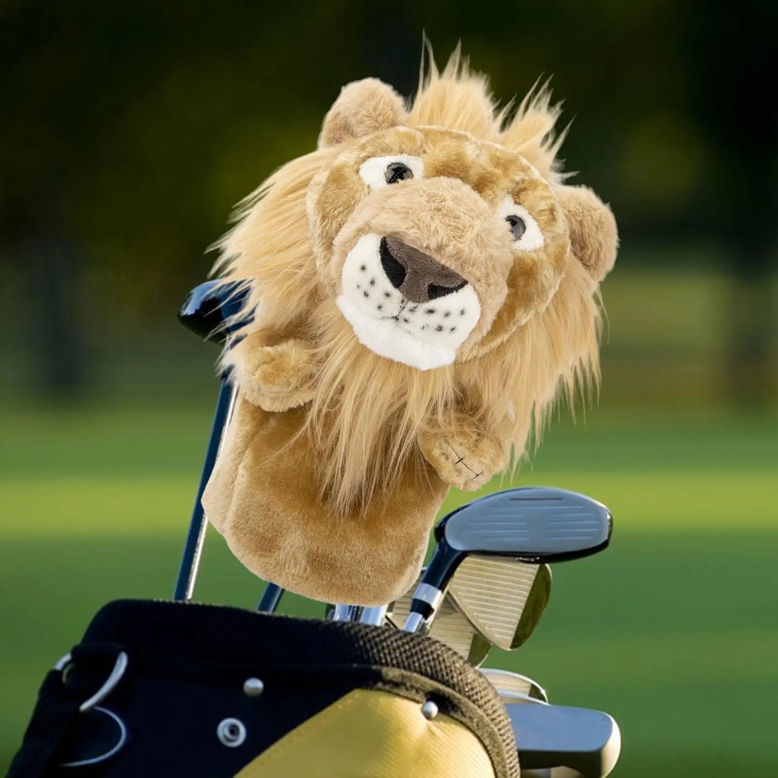 Plush Lion Golf Wood Headcover Practical Long Neck Lovely Soft Golf Club Cover Golf Head Cover for Outdoor Sports Golfer Gift