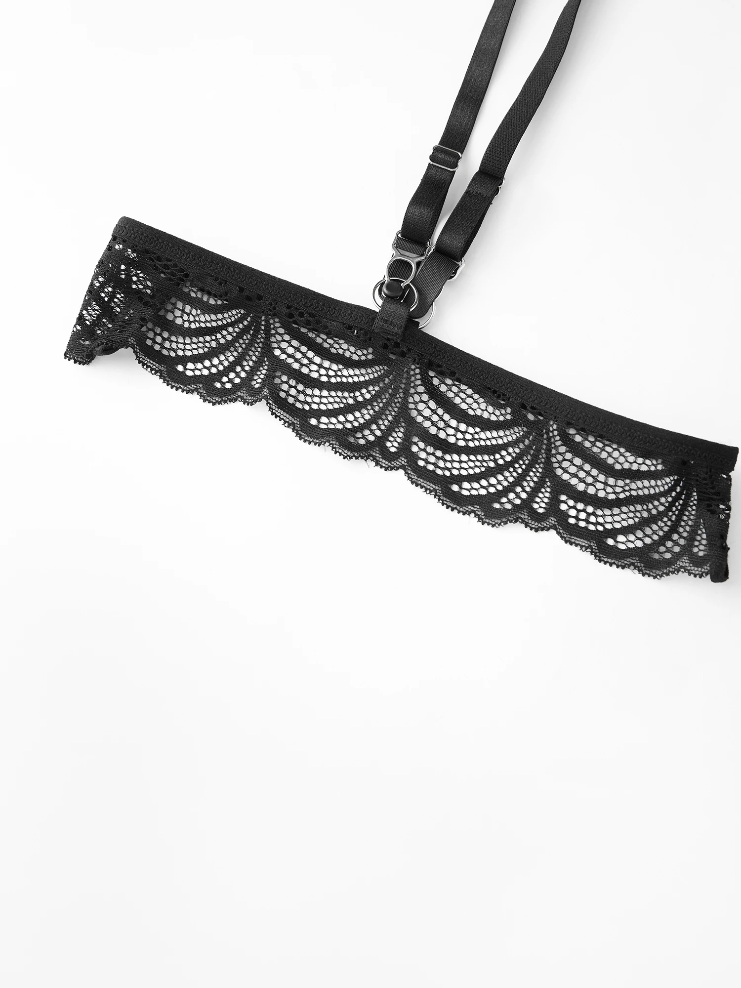 Sexy Lace Lingerie Set for Women Halter Neck Crop Top with Garter Belt and Thong Panties Erotic Sleepwear Set