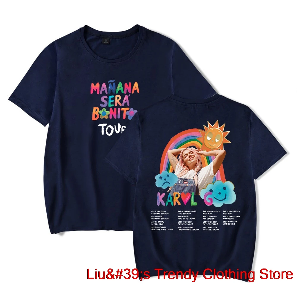 Mens cotton t shirt Karol G T-shirts Msb Tour Rainbow Tee MA&Ntilde;ANA SER&Aacute; BONITO Album Merch Print Unisex Fashion Funny Casual Short Sleeve Top