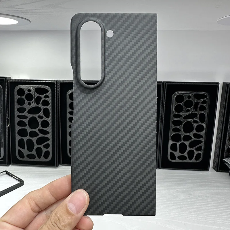 New Pure Aramid Carbon Fiber Shell For Samsung Z Fold 5 Z fold5 Phone CASE Folding Screen Protective Cover