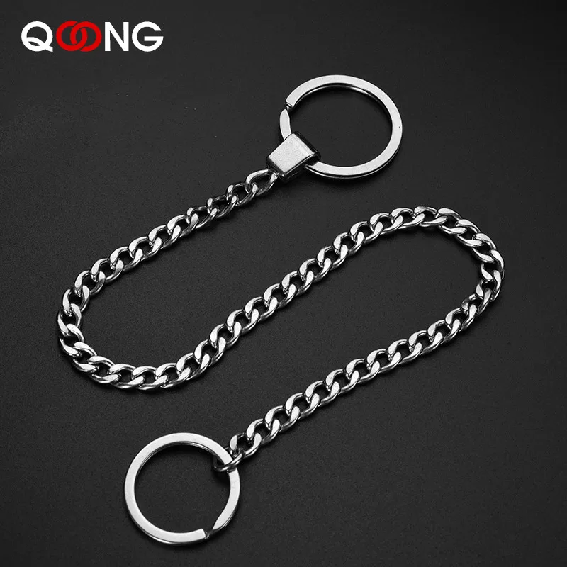 小物 215cm WACKEY crazy long long l chain 40cm Long Stainless Steel Key Chains Punk Street Big Ring