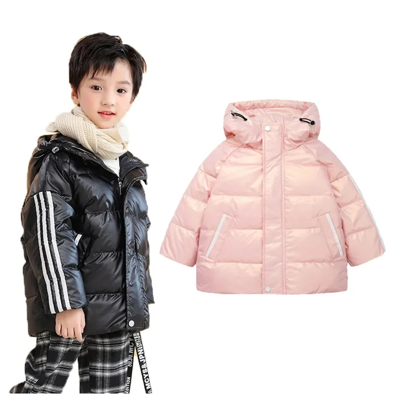 

New Boys Jackets Girls Winter Coats Children Thickened Kids Warm Outerwear Hooded Snowsuit Overcoat Clothes