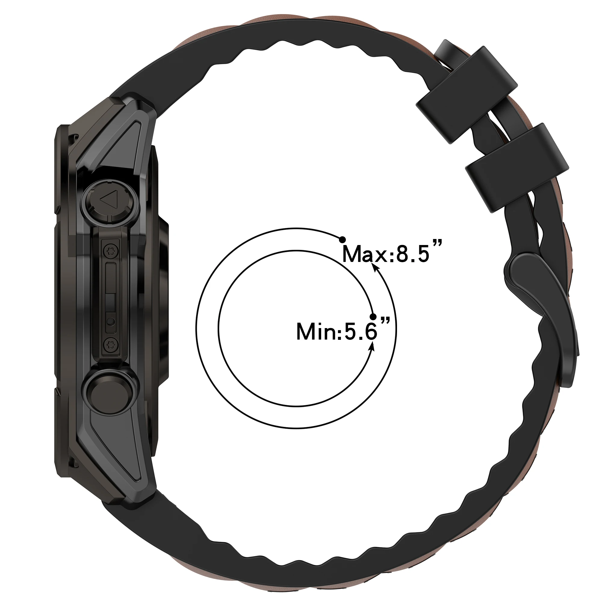 Luxury Silicone Leather Quickfit Watch Strap Bracelet - 22mm/26mm