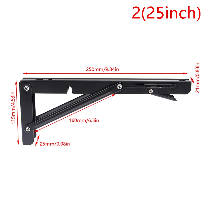 1 stück Campervan Klapp Halterung Tisch Regal Wohnmobil Caravan Schwarz Finish Edelstahl Mini Klapptisch Auto Zubehör – Detail 7