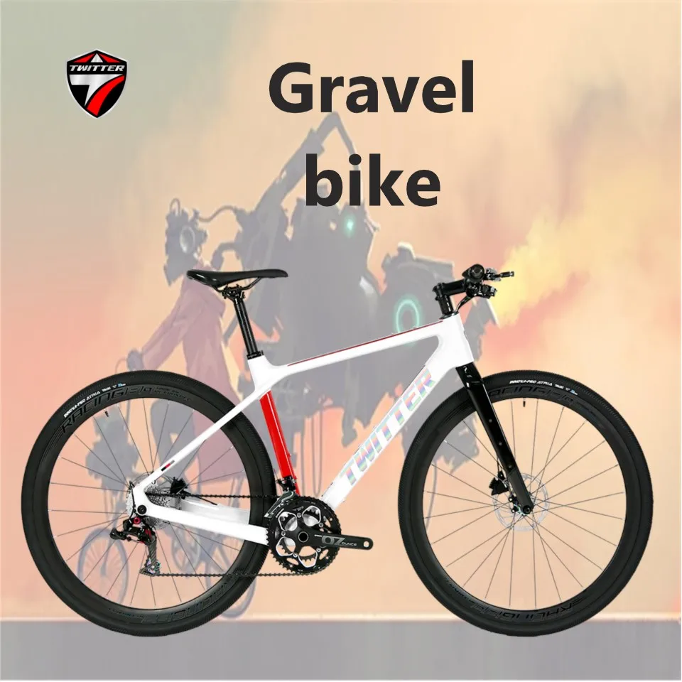 Twitter Lotte Vendita Diretta In Fabbrica Ghiaia X Rs-22Speed Freno A Disco Olio T900 Bici Da Strada In Fibra Di Carbonio 700 * 38C Pompaggio Barile 1
