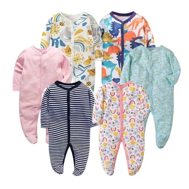 

New born Baby Footed Pajamas 0-3 Months Girls and Boys Sleepwear Cotton Sleepsuit Cartoon Print Newborn Baby Clothes