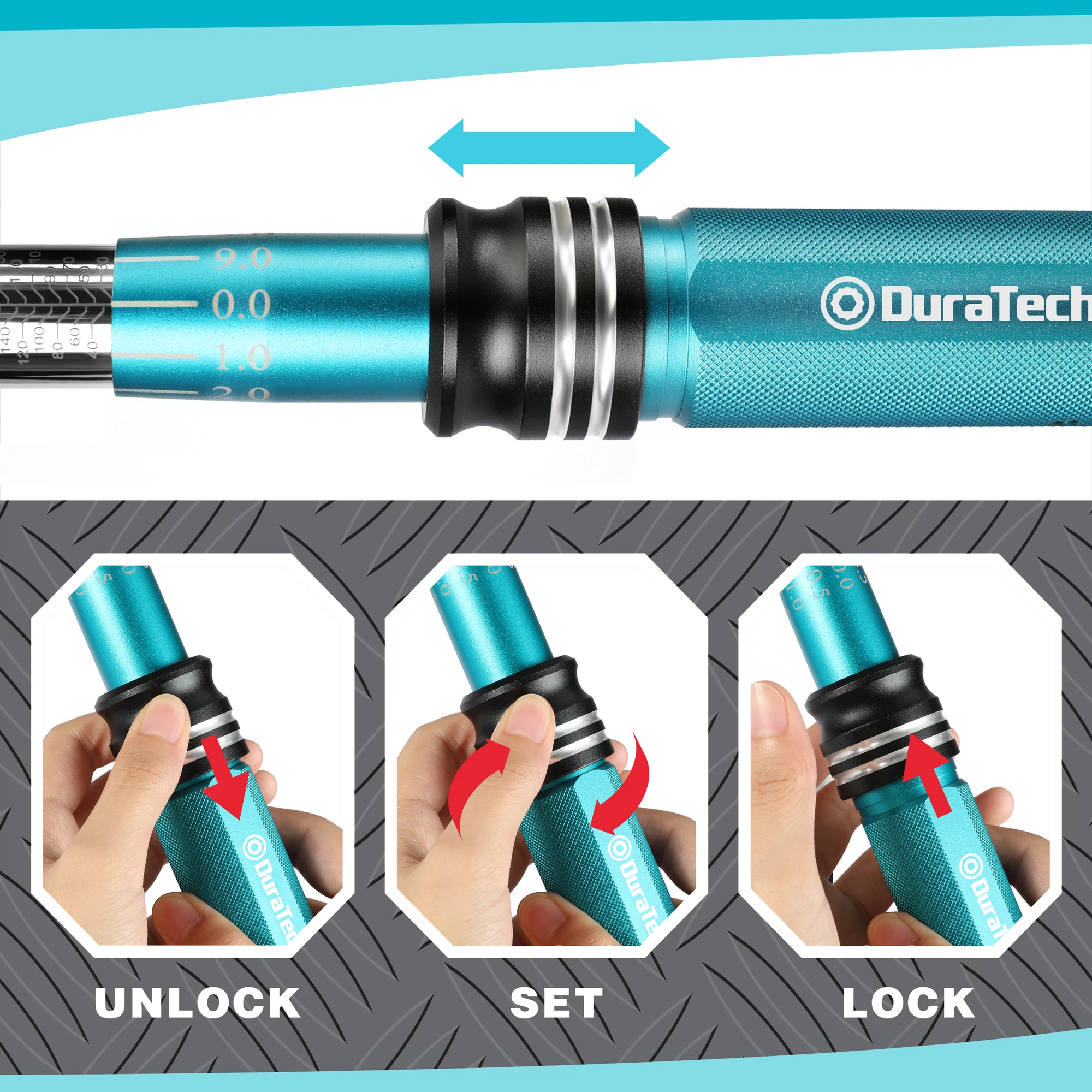 Torque Wrench Set with Socket Adapter and Storage Case