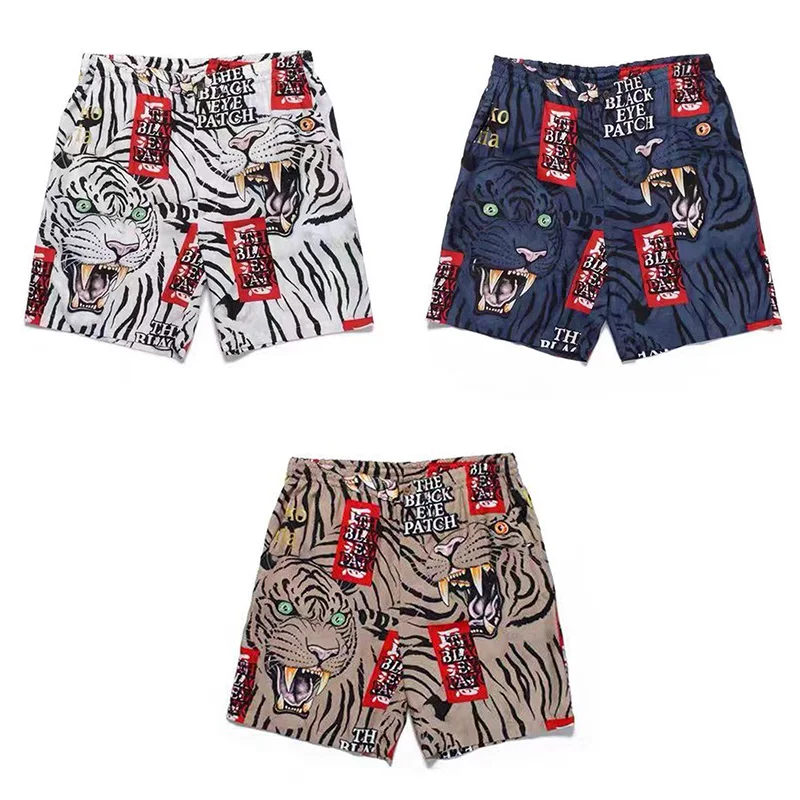 Tiger WACKO MARIA Shorts Men Woman Streetwear Khaki White Blue Summer Beach Style Fashion