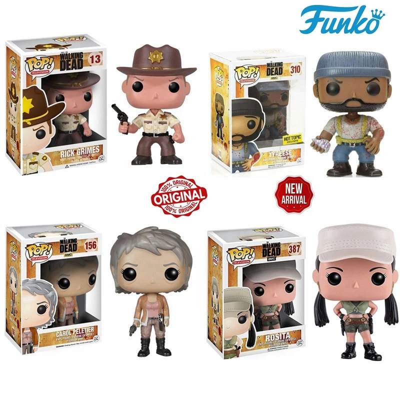Funko Pop Television The Walking Dead Amc Rick Grimes 13 # Carol 153 # Tyl'Ultimo 310 # Rosita 387 # Vinyl Figure Collection Model Toys