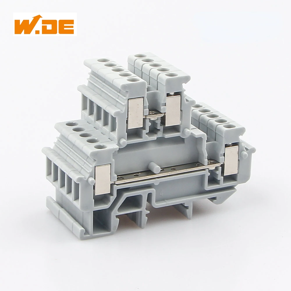

50pcs Din Rail Terminal Block MBKKB-2.5 Connector Double Layer Screw Connection Contact Electrical Wire Conductor MBKKB2.5