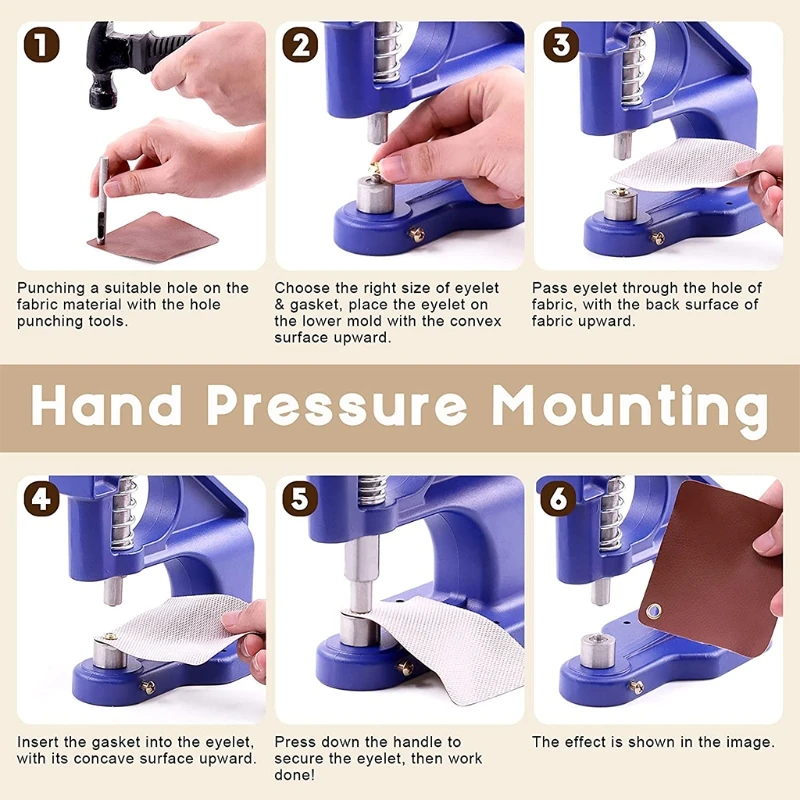 MXME Manual Hand Press Machine Eyelet Snaps Rivets Installation Press Machine Cloth Cover Button Machine Sewing Repair Tool