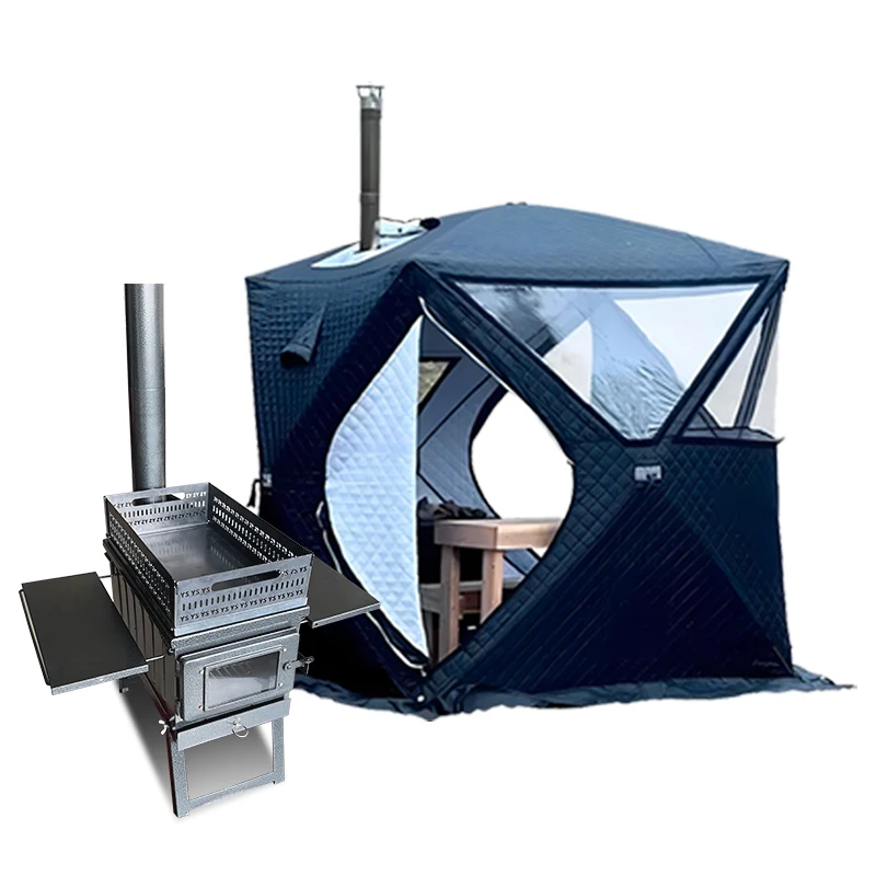 Camping Folding Wood Stove Charcoal Firewood Storage Sauna Stove Tent Heating Fi