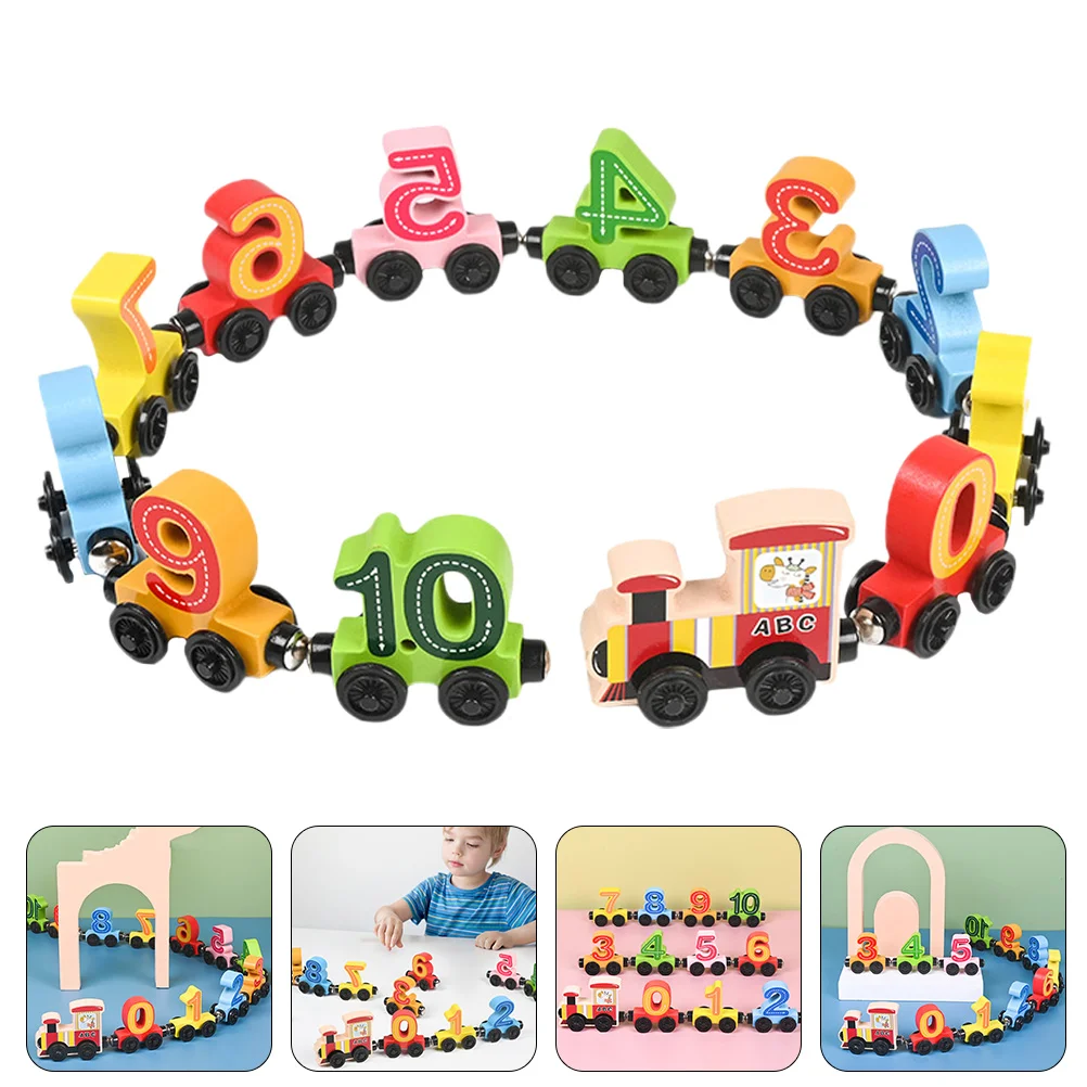 

Wooden Magnetic Train Toy Trains with Magnets Kids Toys for Toddlers Force Educational Plaything Child Childrens