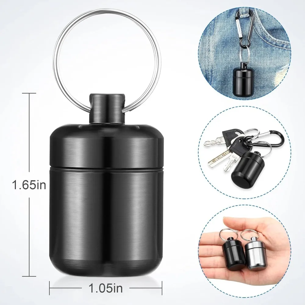 Premium Waterproof Portable Mini Pill Case Keychain – Travel Container with Keyring for Medicine and Earplugs