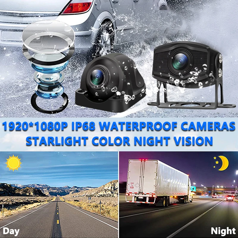 10.1 Inch 4CH Touch Screen Vehicle DVR Truck/RV/Bus AHD 1080P Camera Night Vision Monitor System Kit Reversing Parking Recorder 4